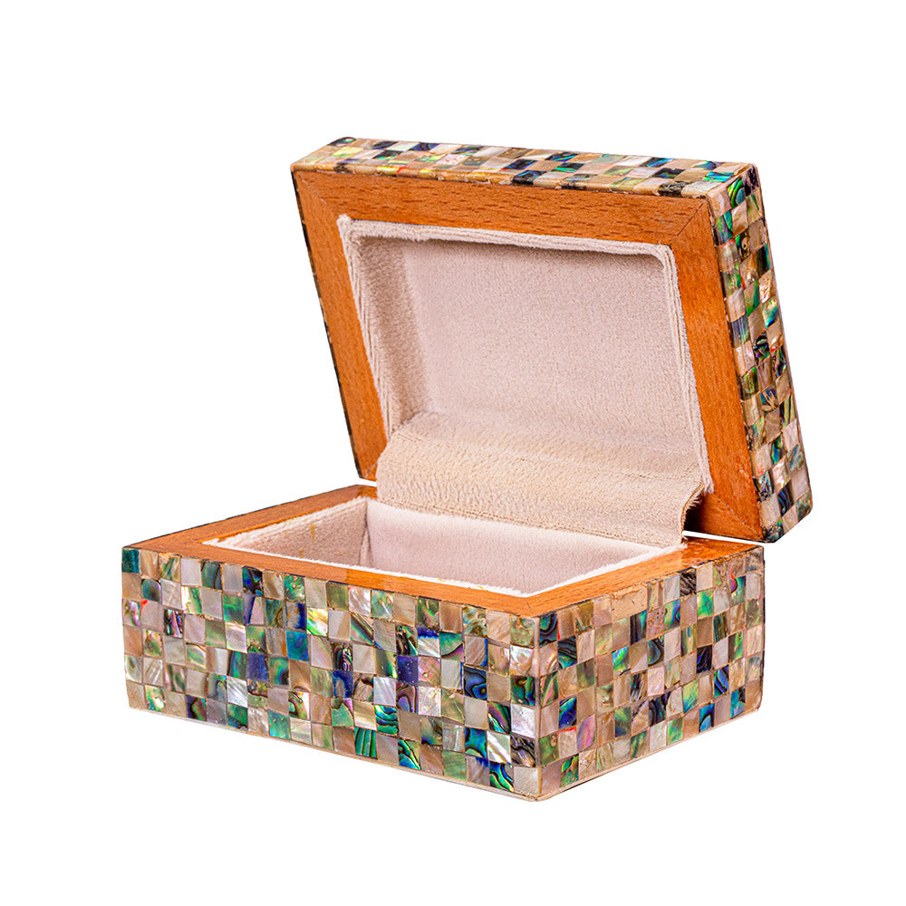 Egyptian jewelry box inlaid with mother of pearl