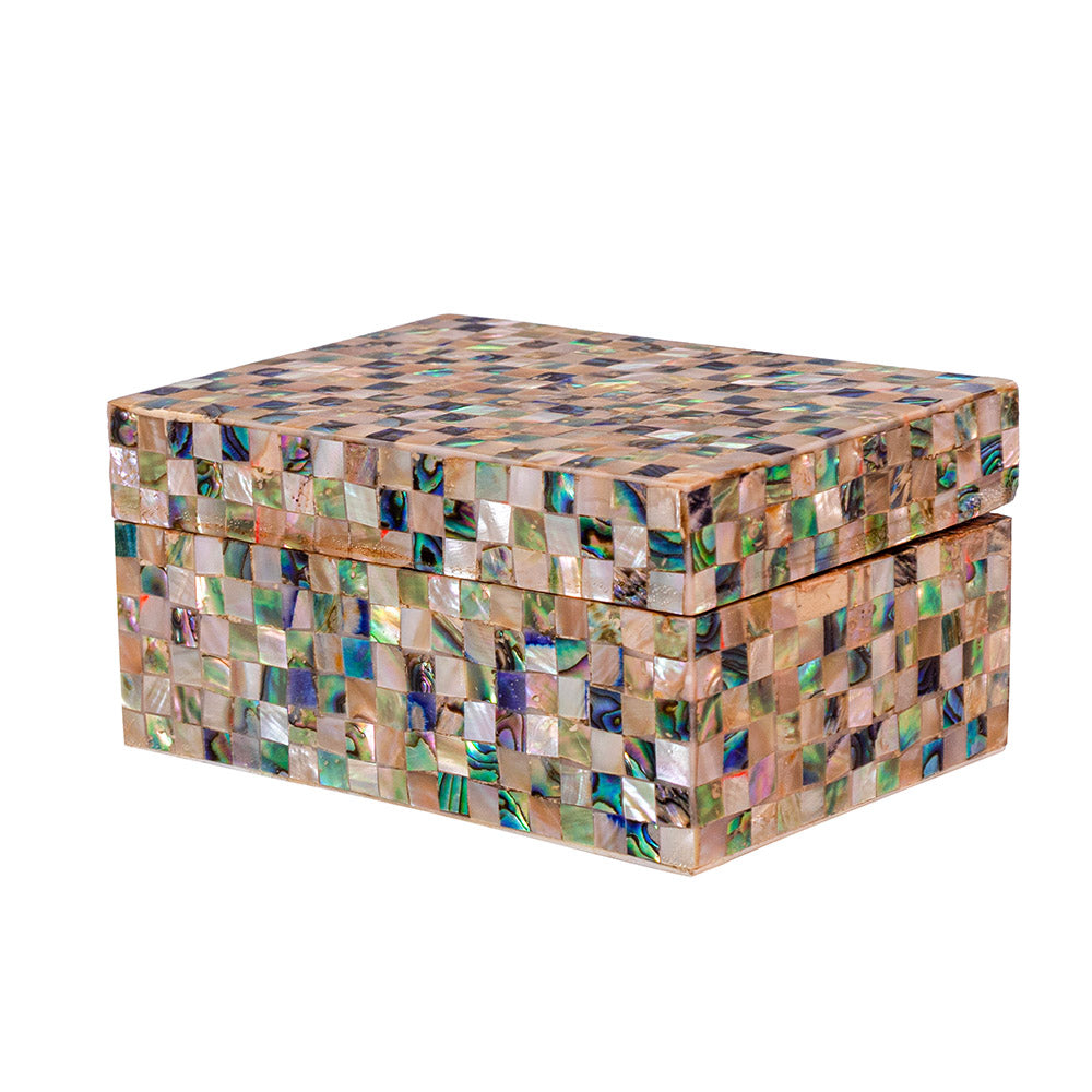 Egyptian jewelry box inlaid with mother of pearl