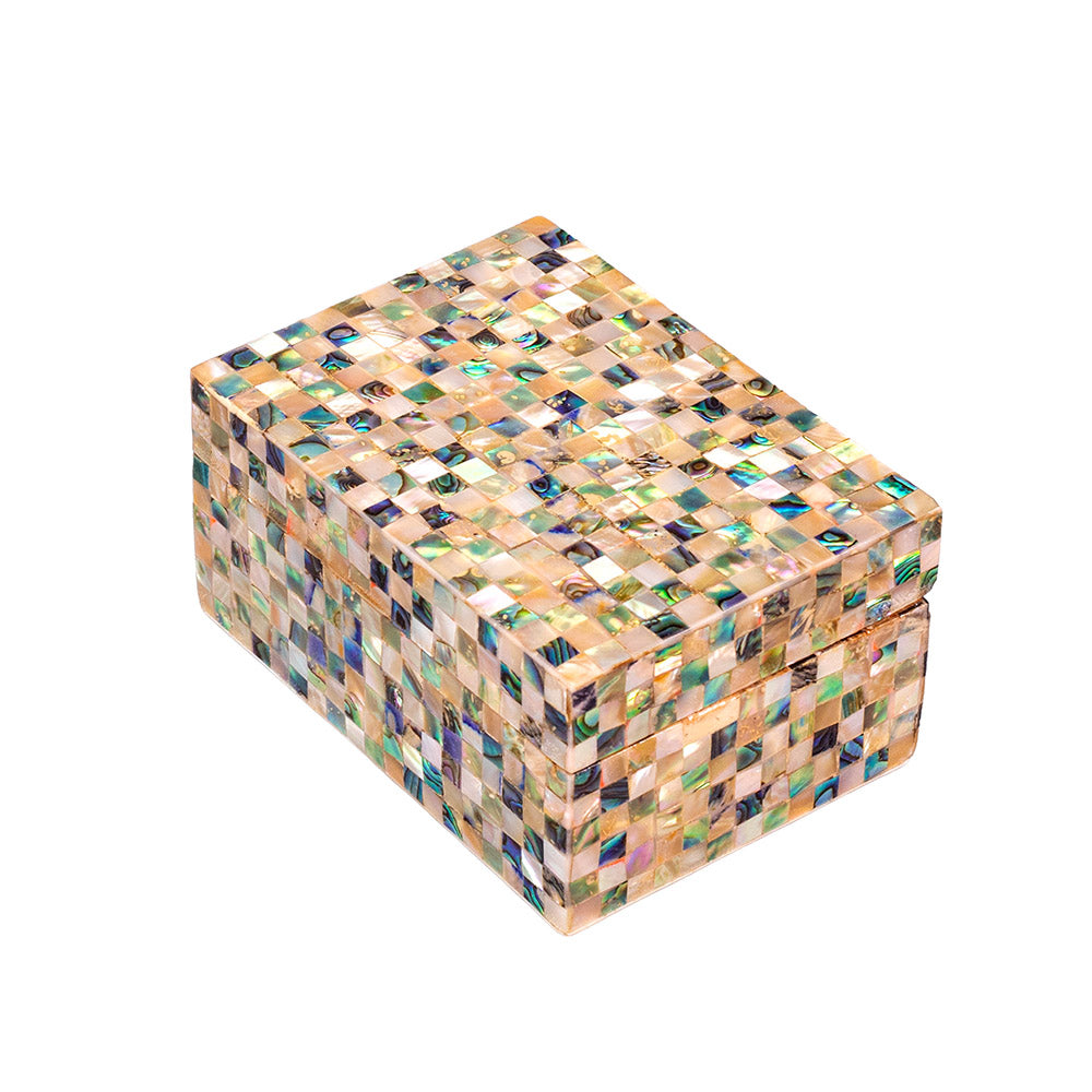 Egyptian jewelry box inlaid with mother of pearl