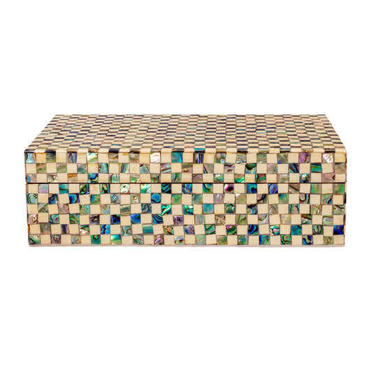 Egyptian jewelry box inlaid with mother of pearl