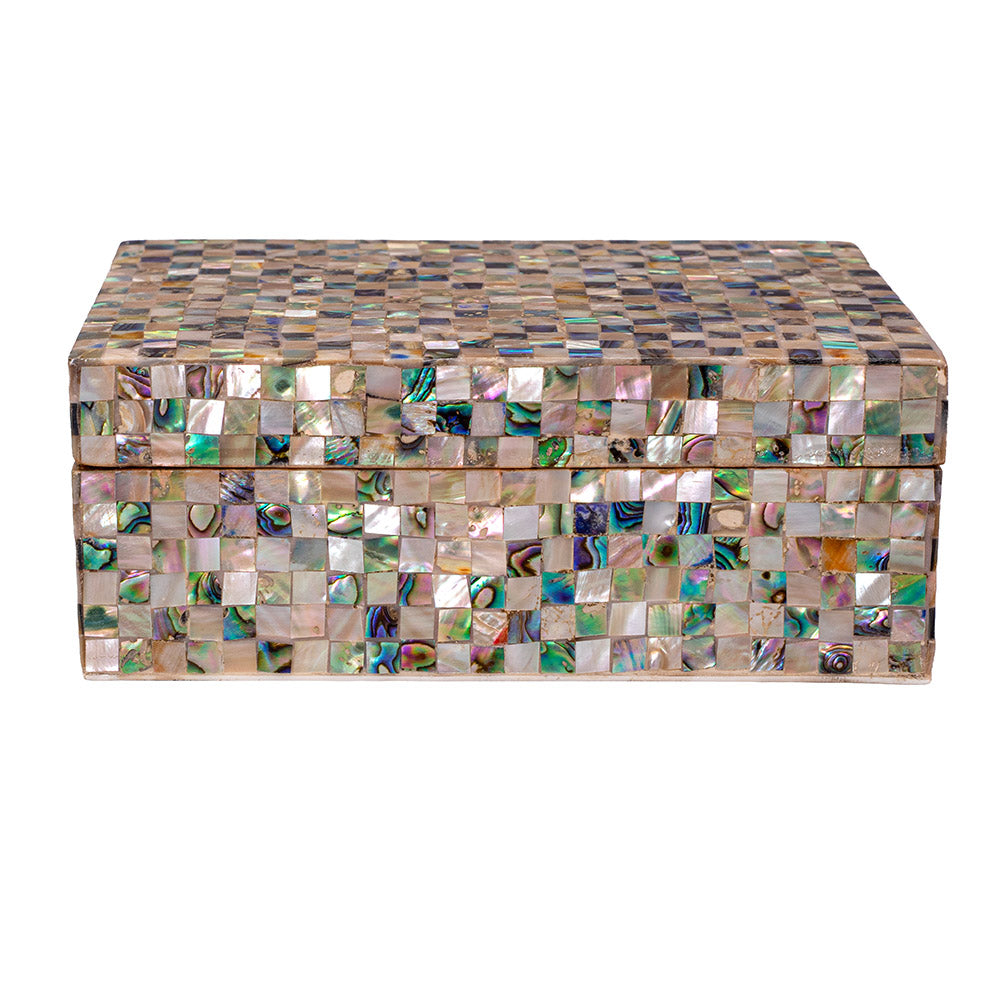 Egyptian jewelry box inlaid with mother of pearl