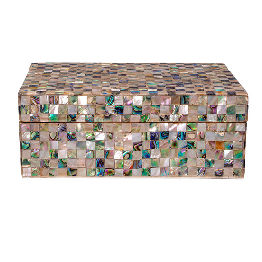 Egyptian jewelry box inlaid with mother of pearl