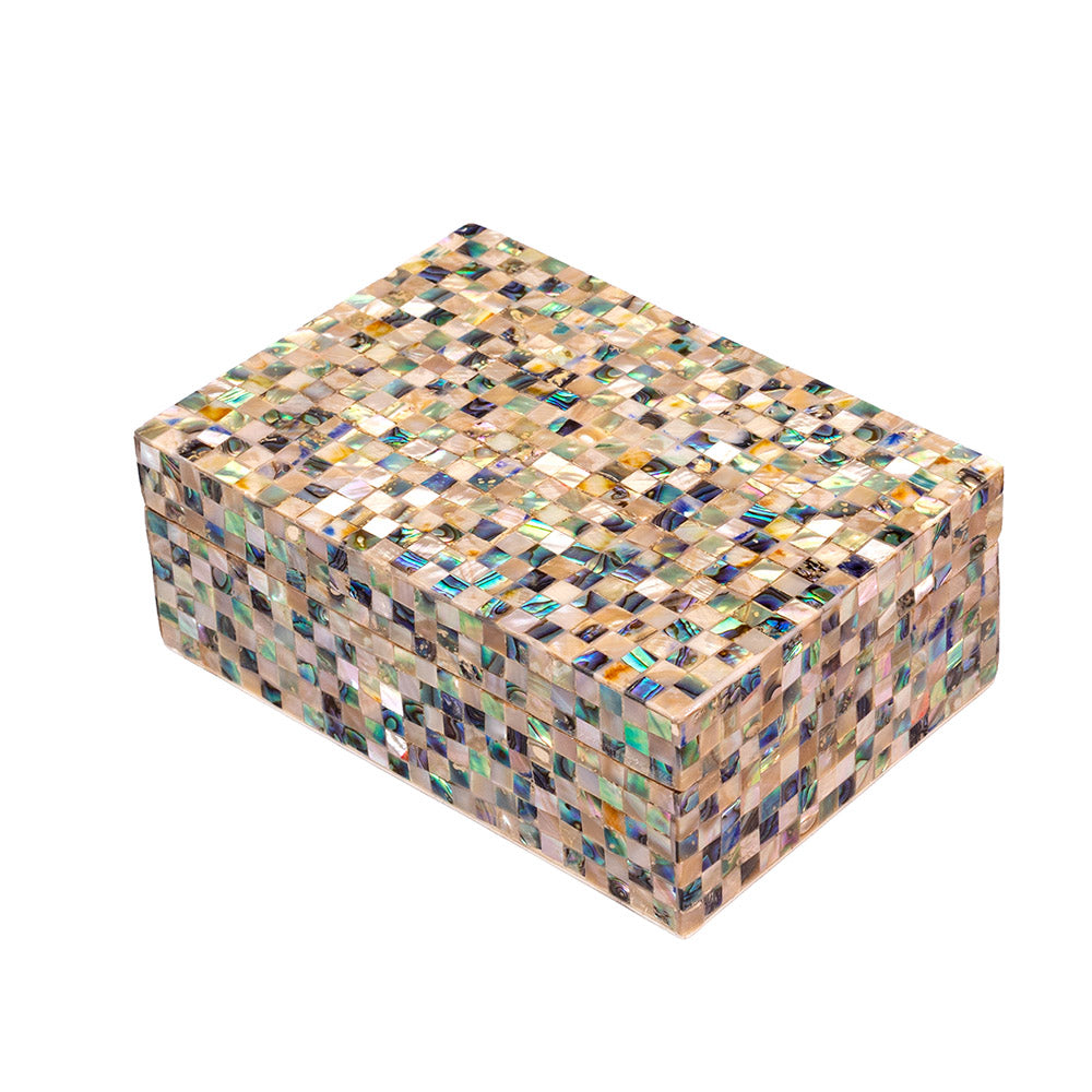 Egyptian jewelry box inlaid with mother of pearl
