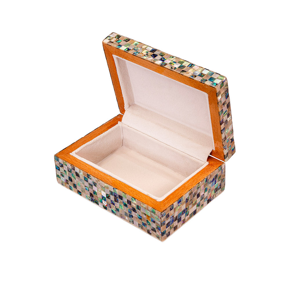 Egyptian jewelry box inlaid with mother of pearl