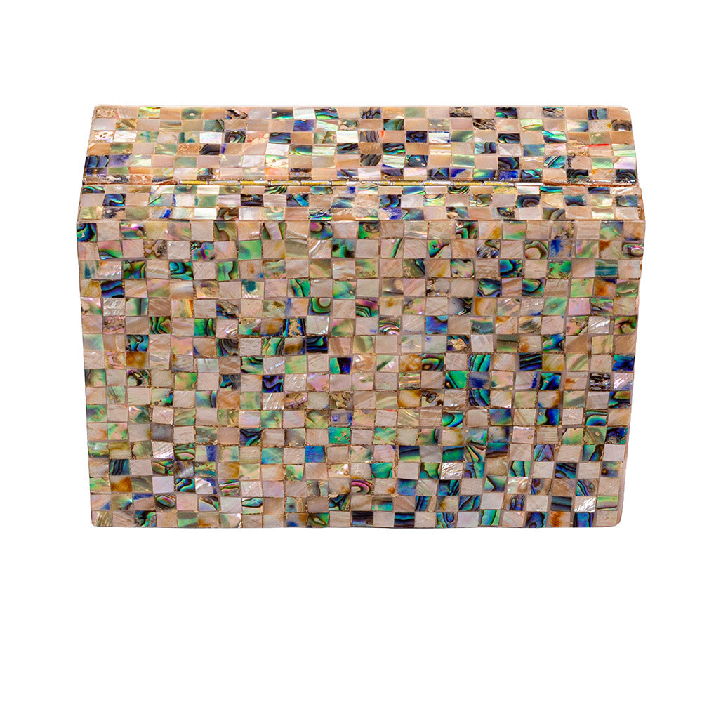 Egyptian jewelry box inlaid with mother of pearl