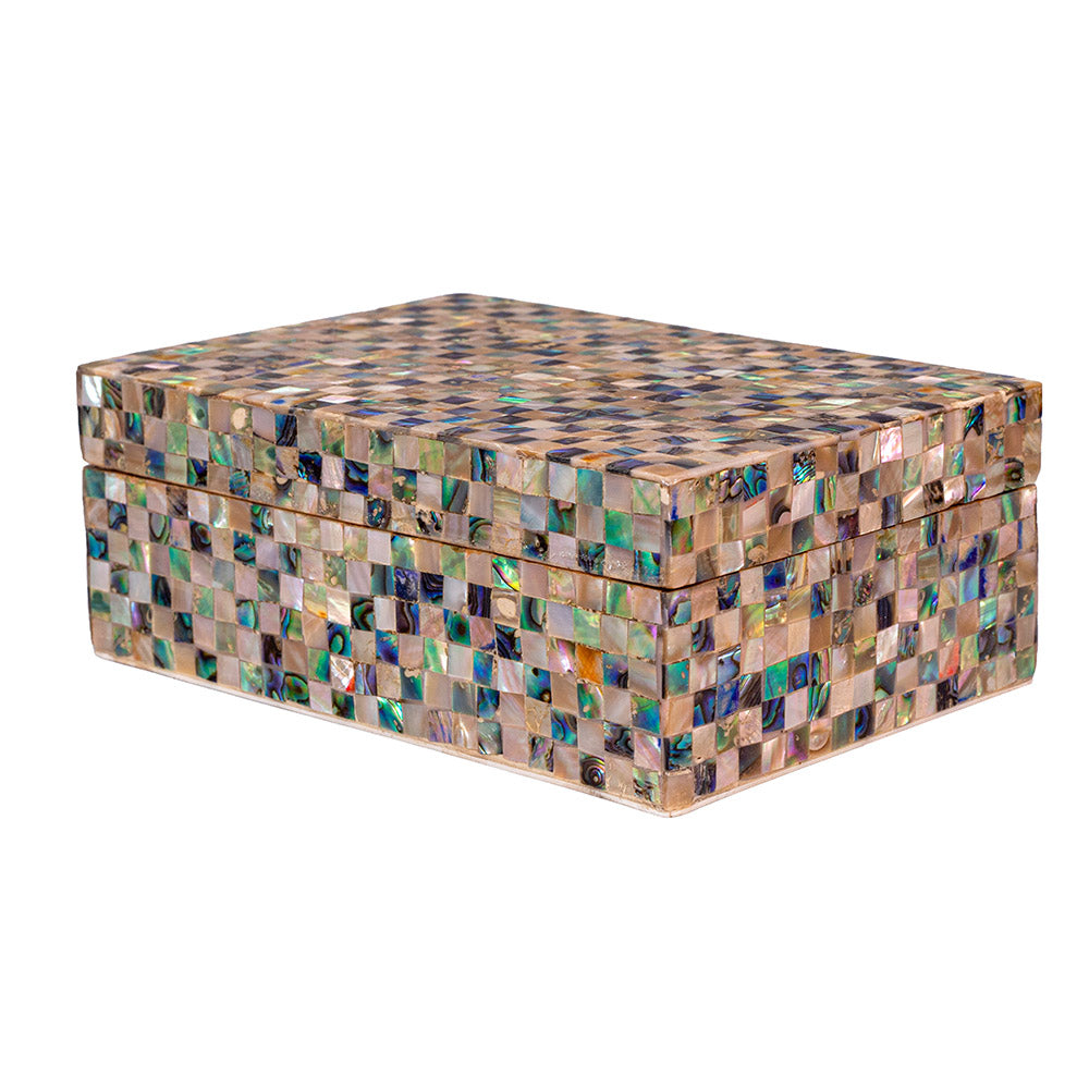 Egyptian jewelry box inlaid with mother of pearl