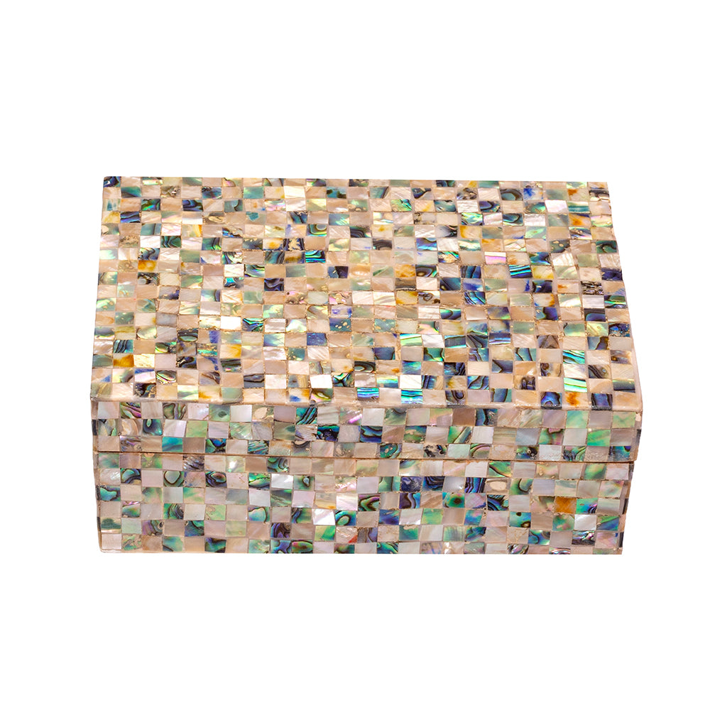 Egyptian jewelry box inlaid with mother of pearl