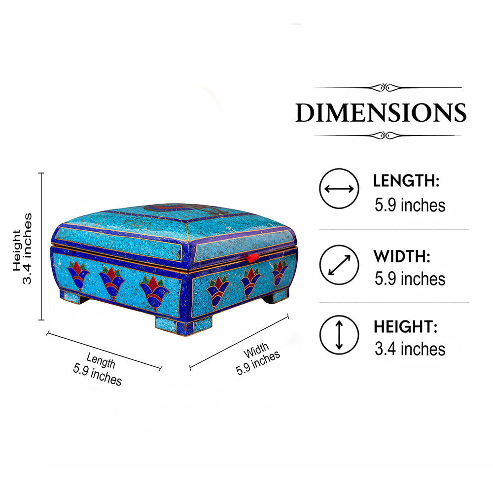 Egyptian pharonic jewelry box inlaid with jemstones lapis lazuli,turquoise,coral,Malachite,blue mother of pearl and brass made in egypt