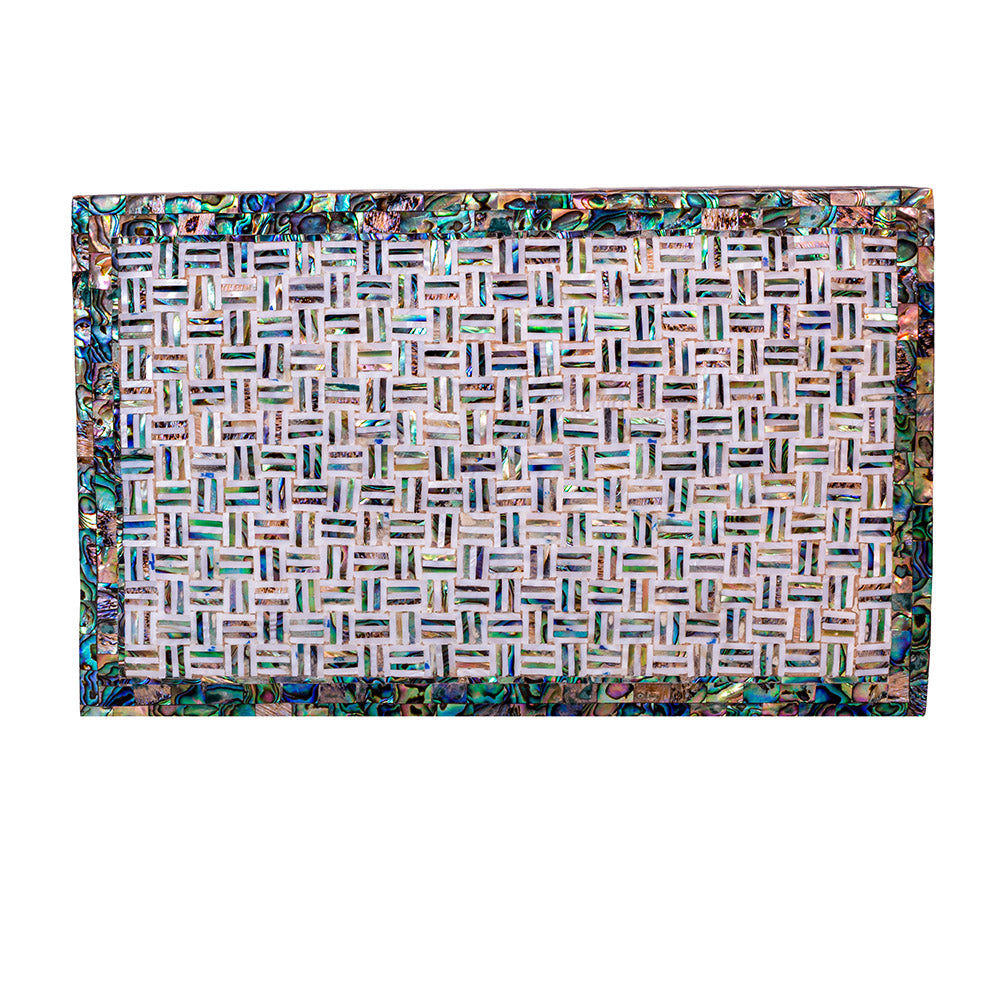 Egyptian jewelry box inlaid with mother of pearl