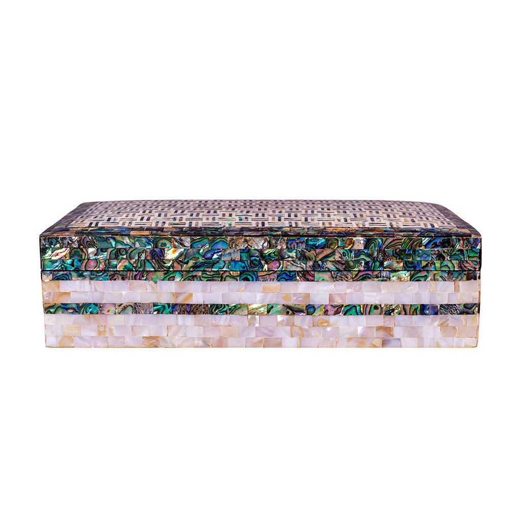 Egyptian jewelry box inlaid with mother of pearl