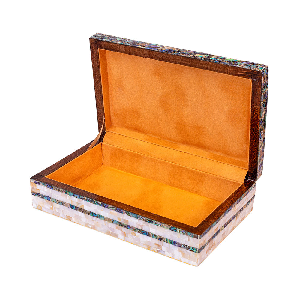 Egyptian jewelry box inlaid with mother of pearl