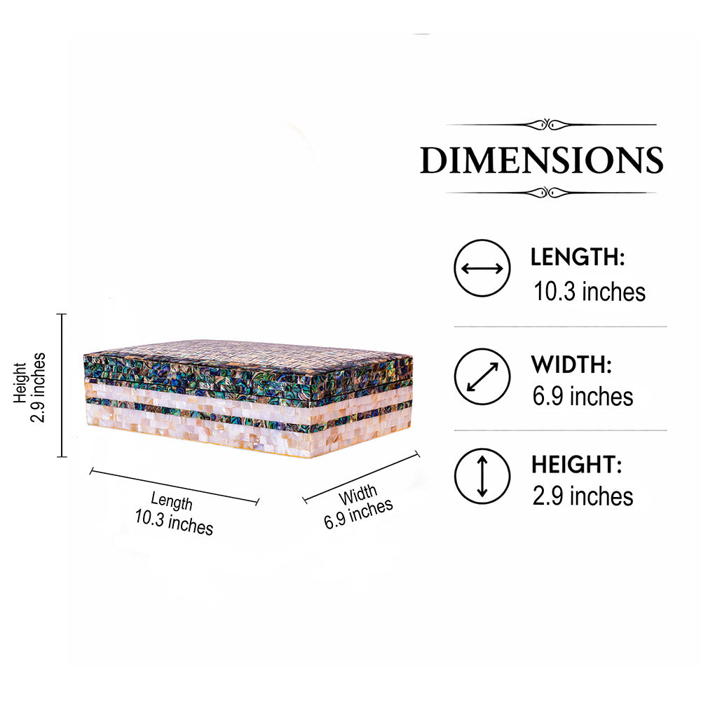 Egyptian jewelry box inlaid with mother of pearl