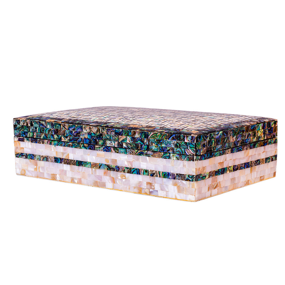 Egyptian jewelry box inlaid with mother of pearl