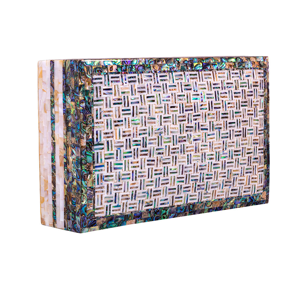 Egyptian jewelry box inlaid with mother of pearl