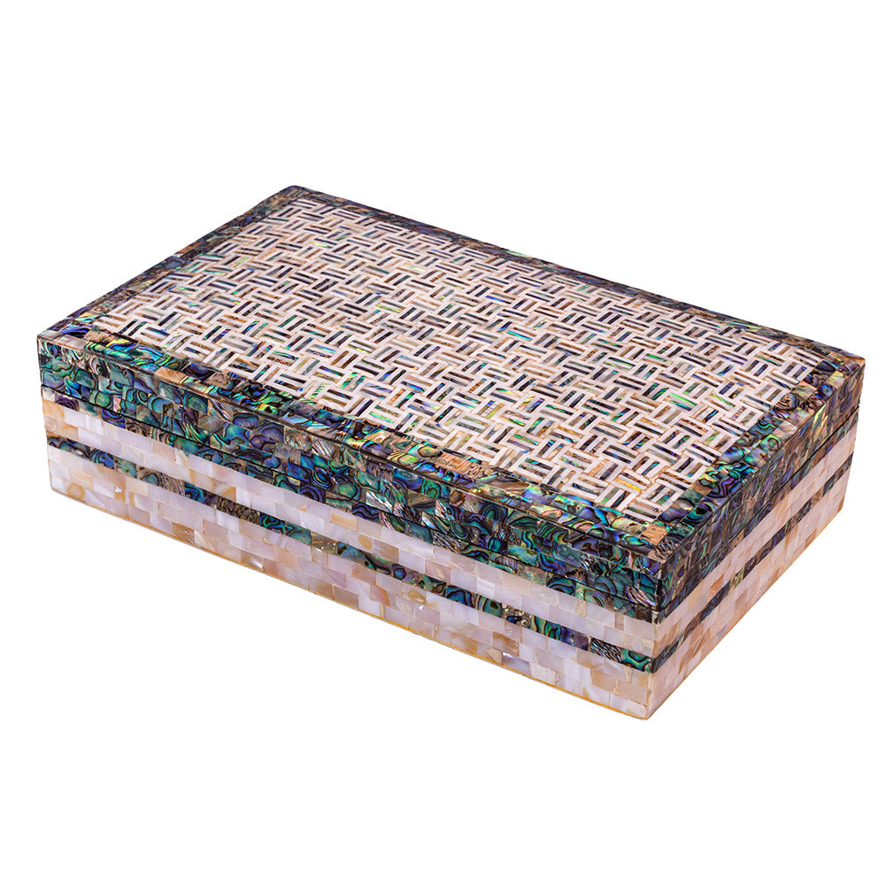 Egyptian jewelry box inlaid with mother of pearl