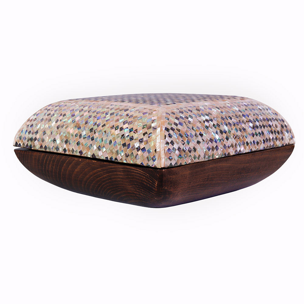 Egyptian jewelry box inlaid with mother of pearl
