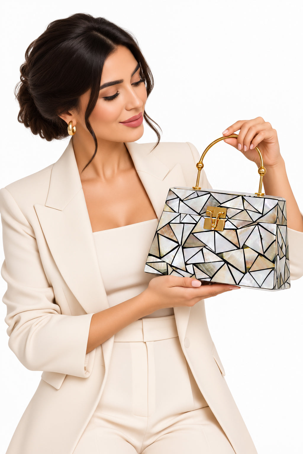 vintage Handbag in real Mother of Pearl