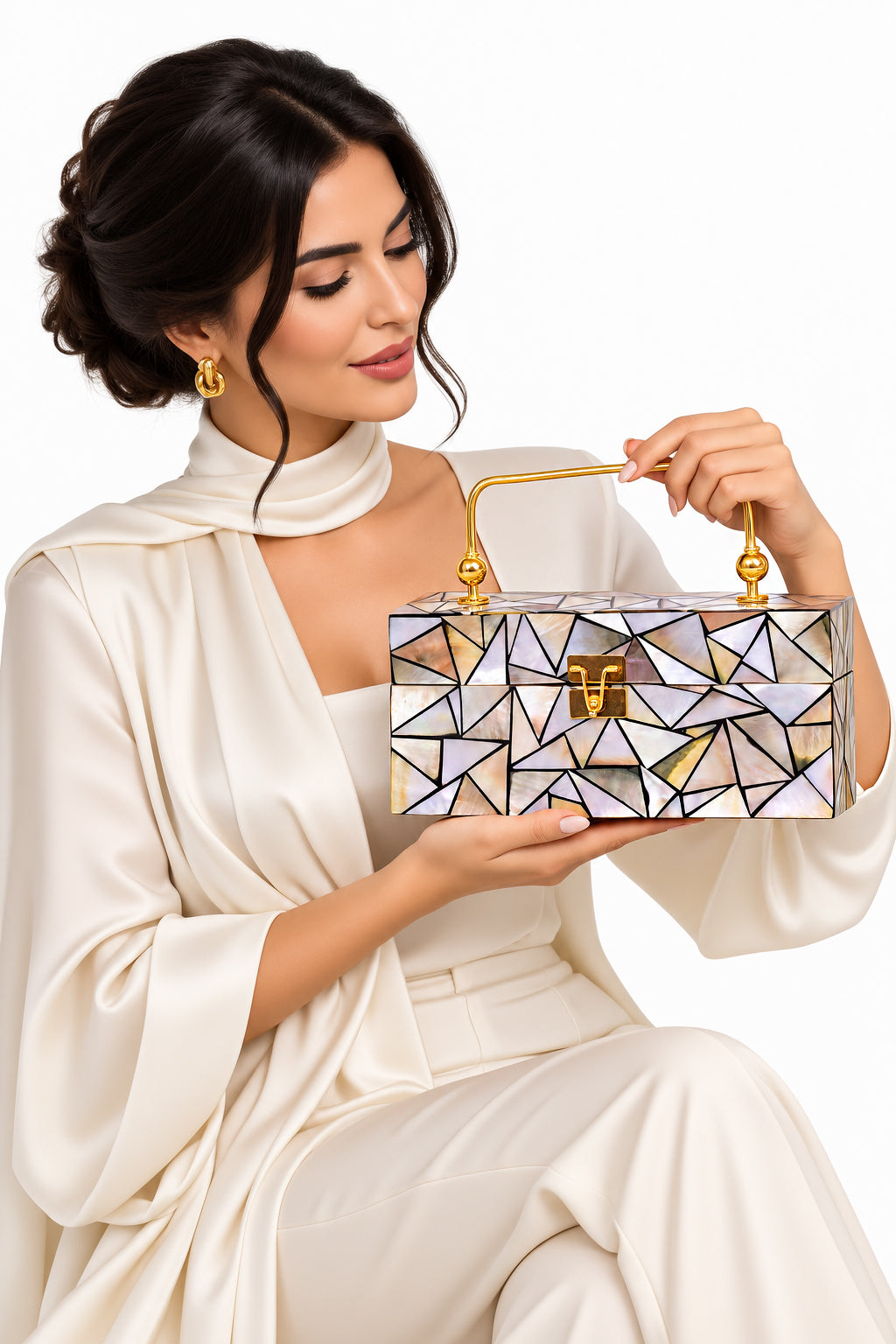 vintage Handbag in real Mother of Pearl