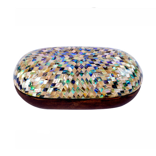 Egyptian jewelry box inlaid with mother of pearl
