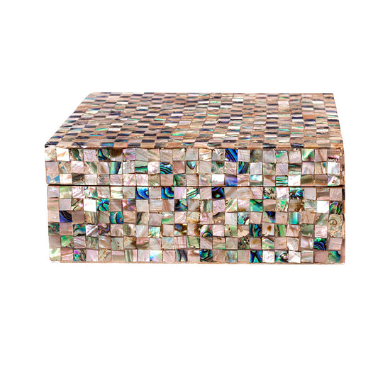 Egyptian jewelry box inlaid with mother of pearl