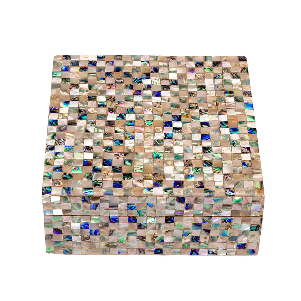 Egyptian jewelry box inlaid with mother of pearl