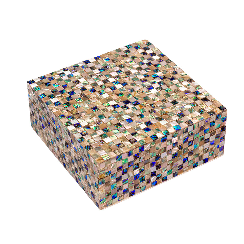 Egyptian jewelry box inlaid with mother of pearl
