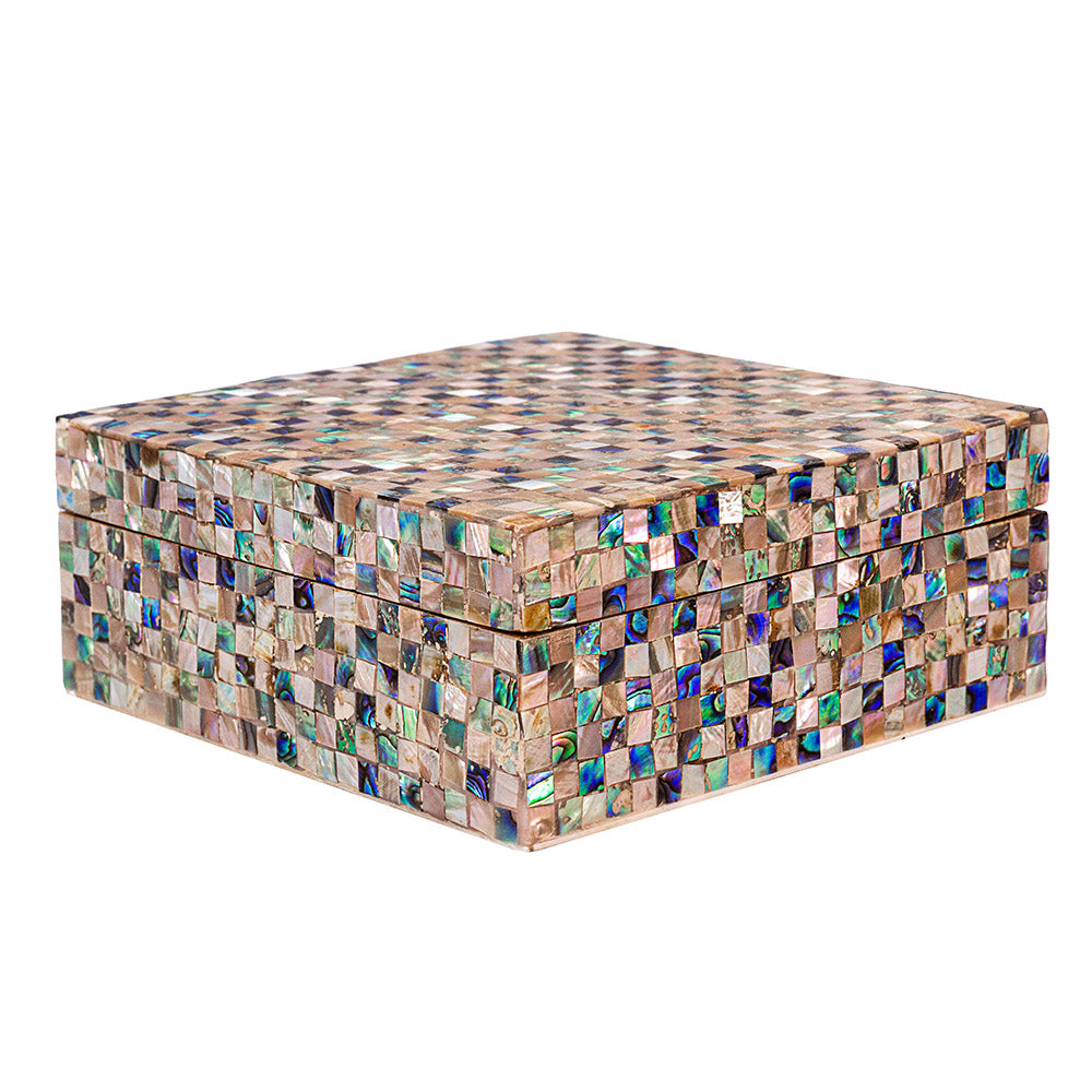 Egyptian jewelry box inlaid with mother of pearl