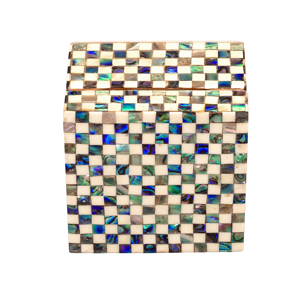 Egyptian jewelry box inlaid with mother of pearl