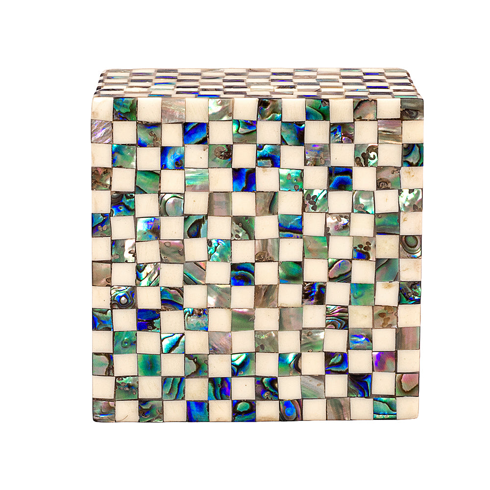 Egyptian jewelry box inlaid with mother of pearl