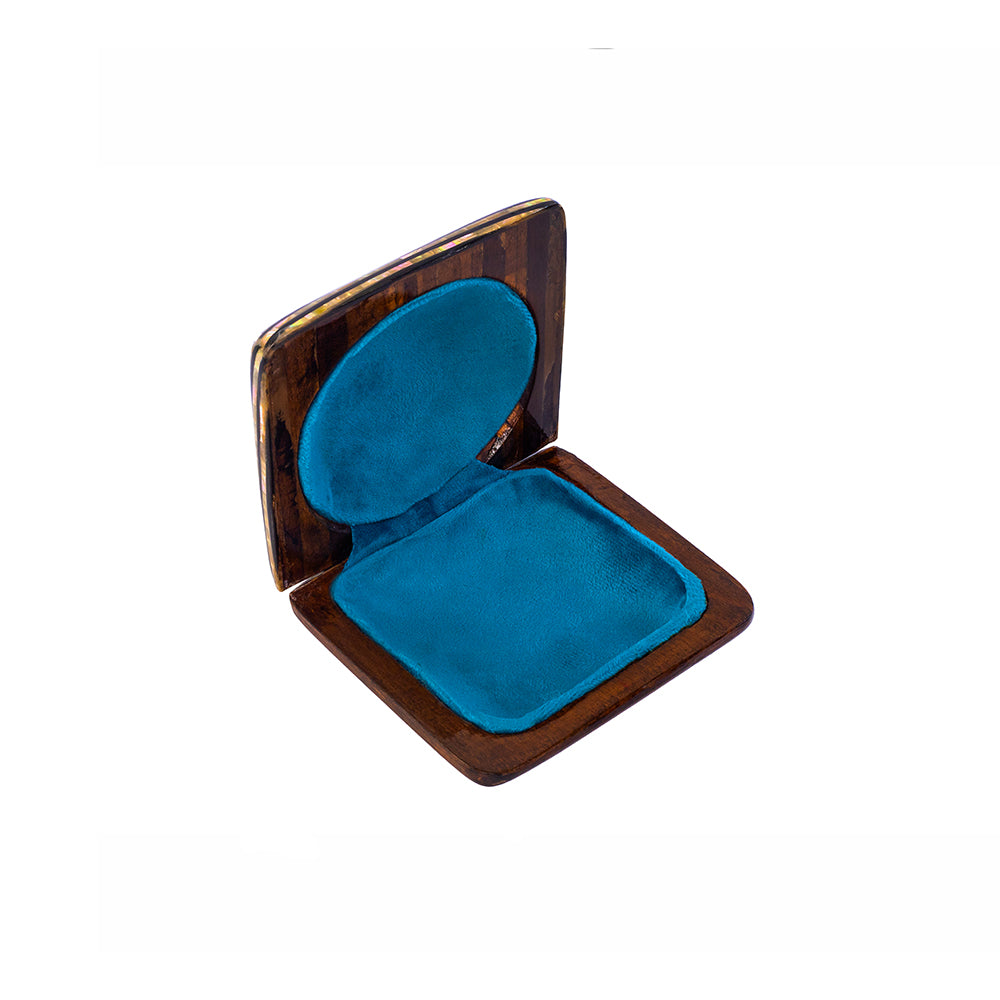 Egyptian jewelry box inlaid with mother of pearl and Brass