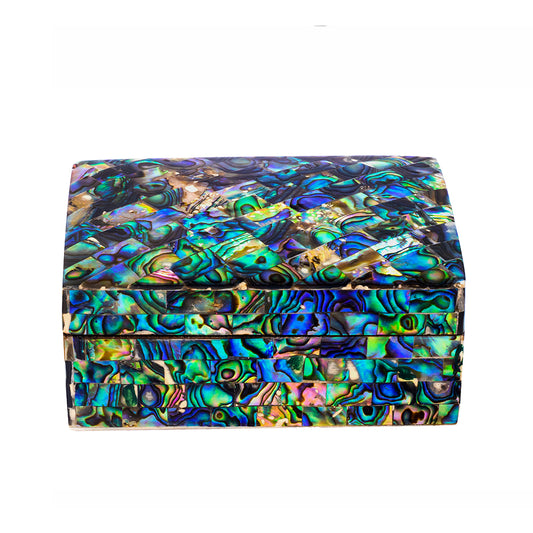 Egyptian jewelry box inlaid with mother of pearl Blue