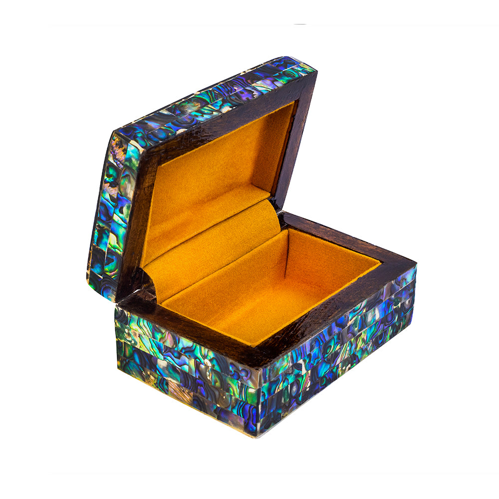 Egyptian jewelry box inlaid with mother of pearl Blue