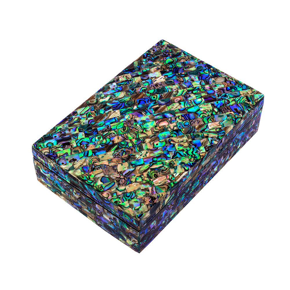 Egyptian jewelry box inlaid with mother of pearl Blue