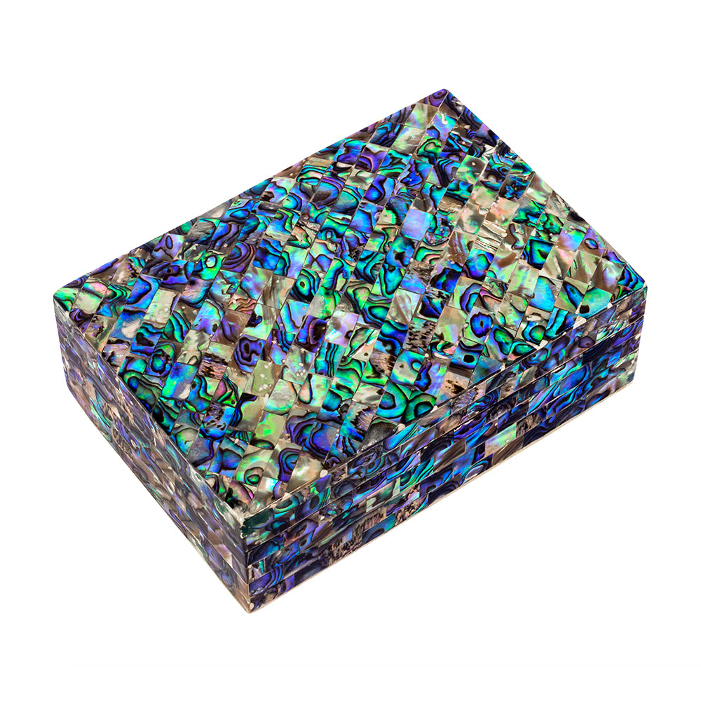 Egyptian jewelry box inlaid with mother of pearl Blue