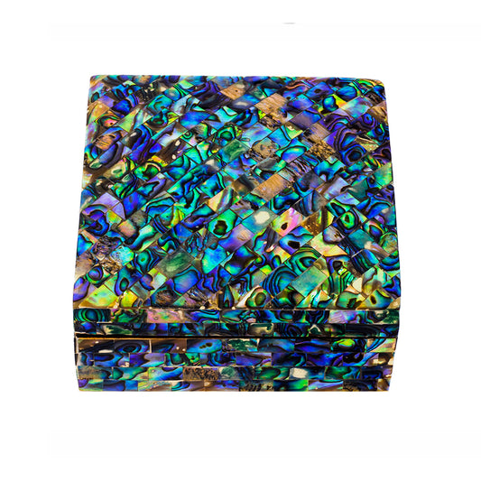 Egyptian jewelry box inlaid with mother of pearl Blue