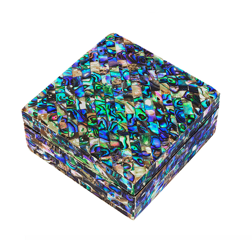 Egyptian jewelry box inlaid with mother of pearl Blue