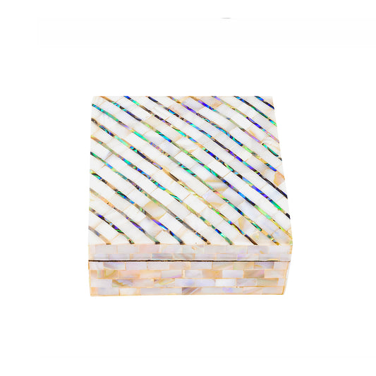 Egyptian jewelry box inlaid with mother of pearl
