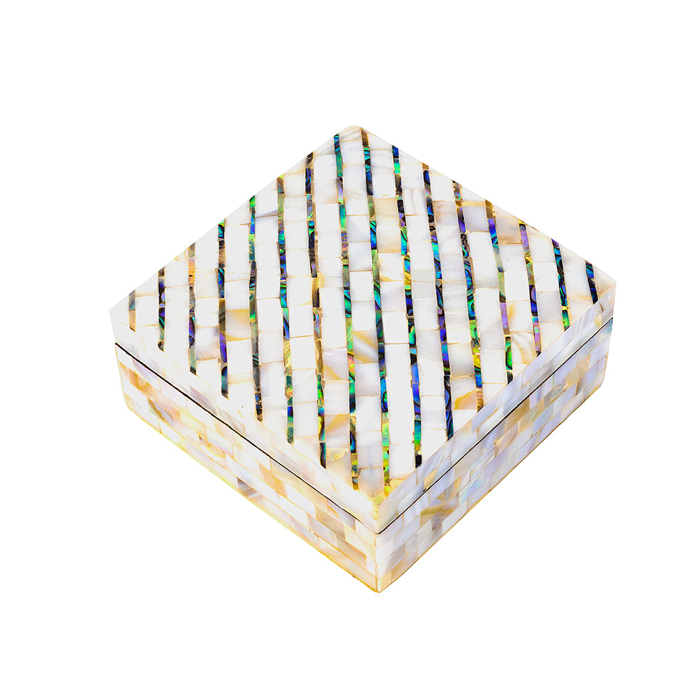 Egyptian jewelry box inlaid with mother of pearl