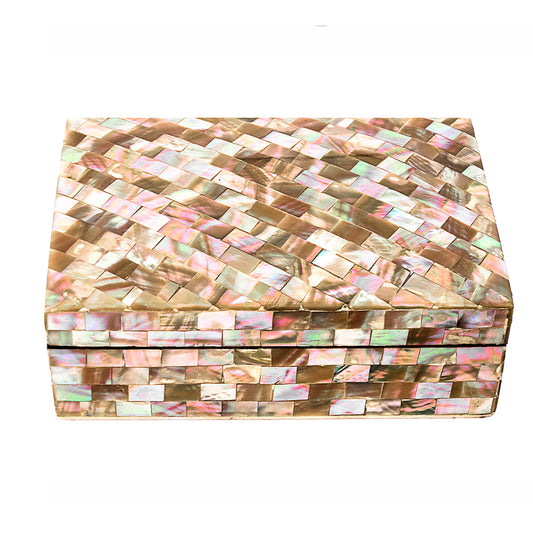 Egyptian jewelry box inlaid with mother of pearl