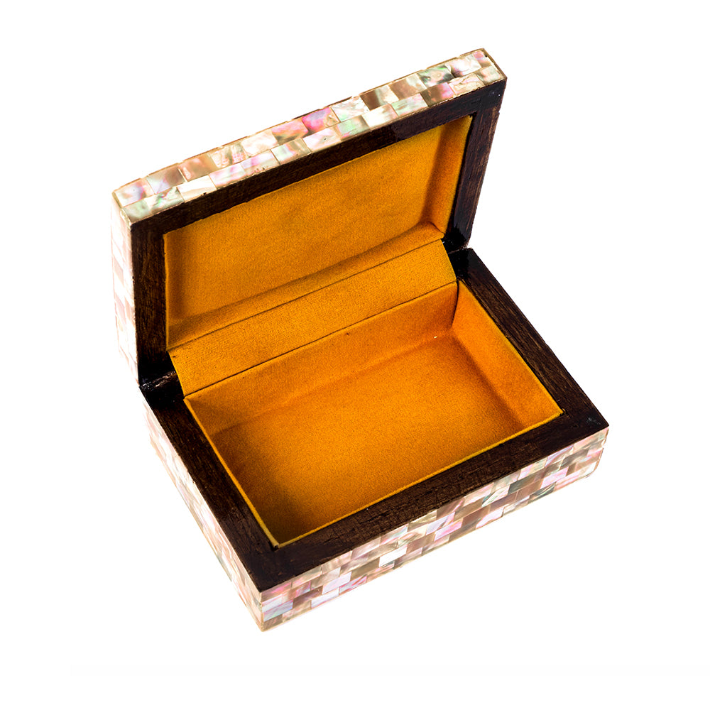 Egyptian jewelry box inlaid with mother of pearl