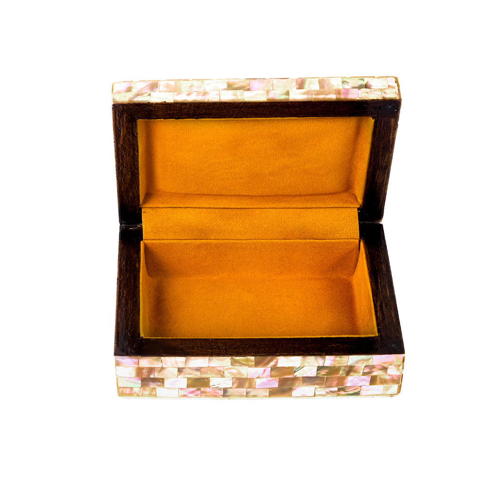 Egyptian jewelry box inlaid with mother of pearl