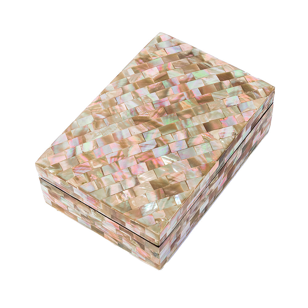 Egyptian jewelry box inlaid with mother of pearl