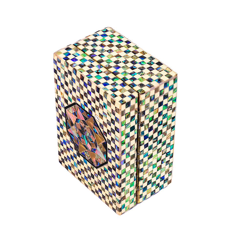 Egyptian jewelry box inlaid with mother of pearl