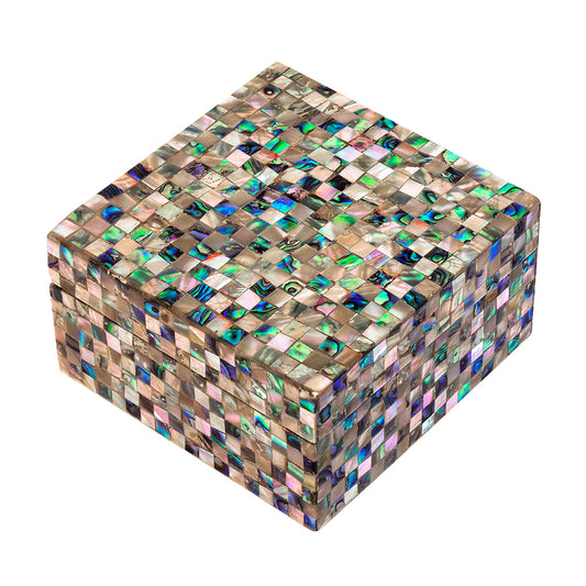 Egyptian jewelry box inlaid with mother of pearl