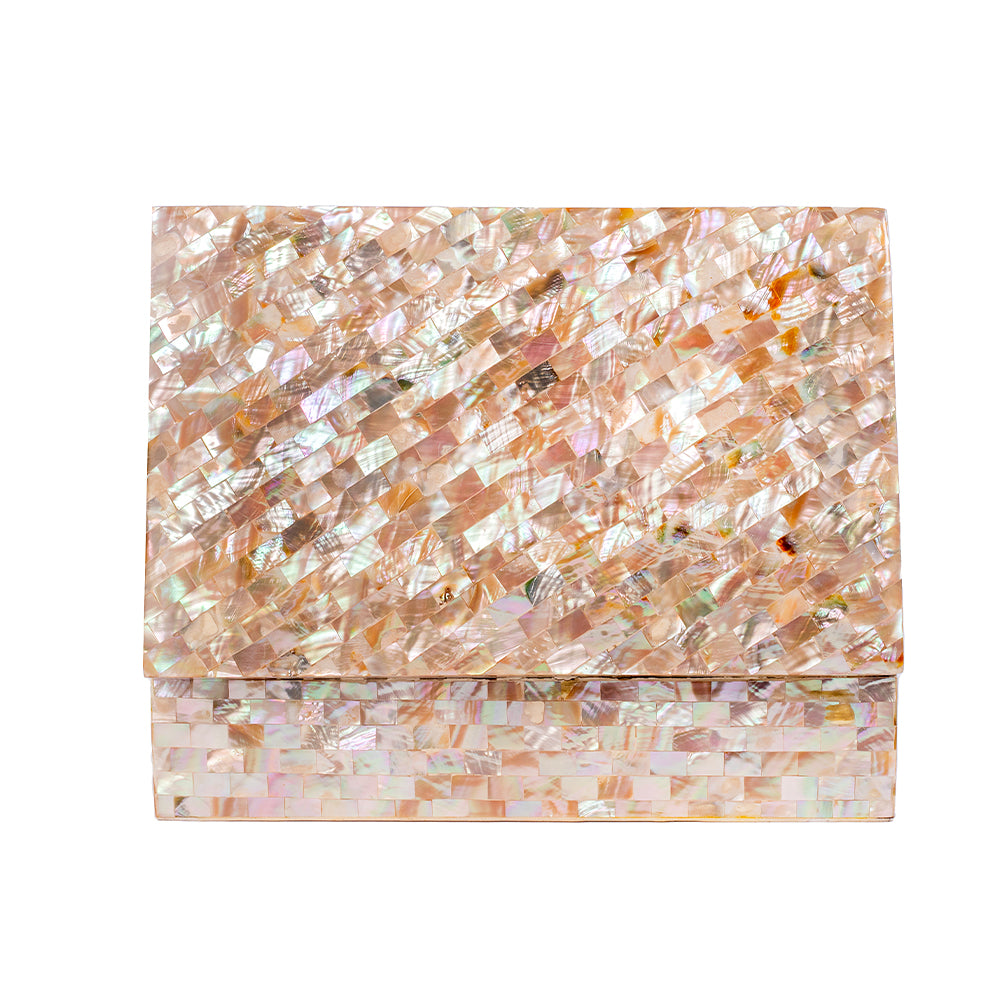 Egyptian jewelry box inlaid with mother of pearl