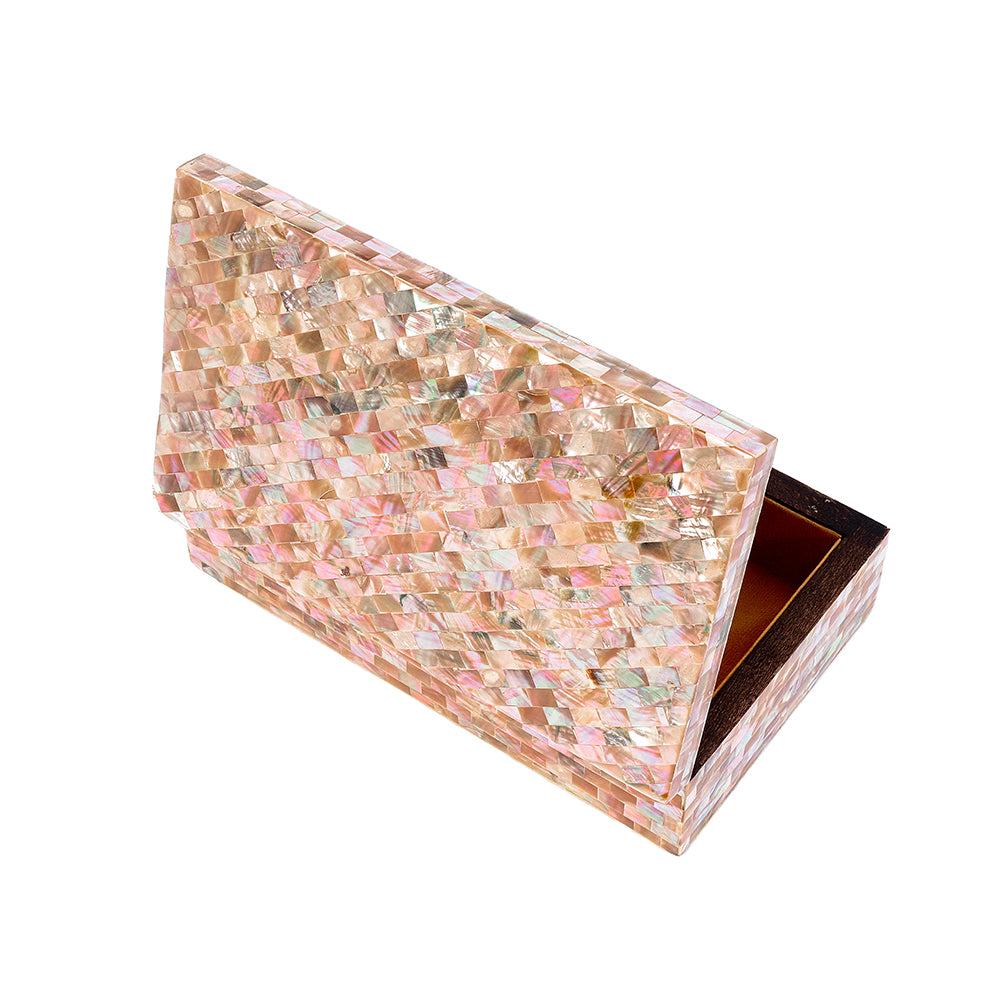 Egyptian jewelry box inlaid with mother of pearl