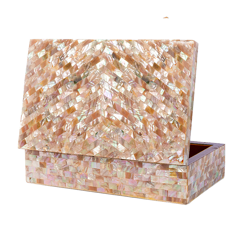 Egyptian jewelry box inlaid with mother of pearl