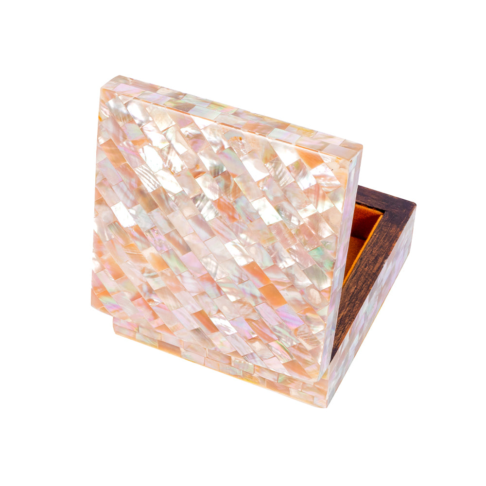 Egyptian jewelry box inlaid with mother of pearl