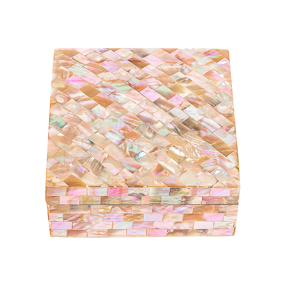 Egyptian jewelry box inlaid with mother of pearl