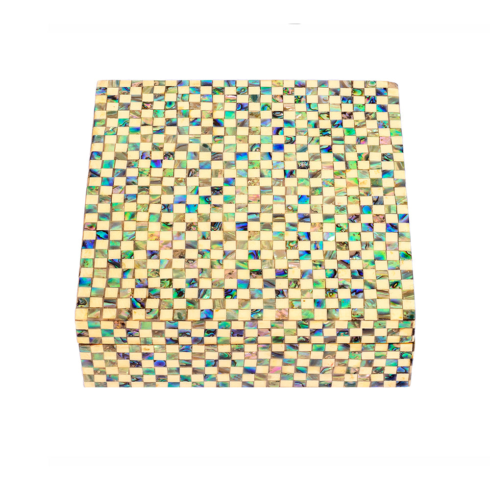 Egyptian jewelry box inlaid with mother of pearl